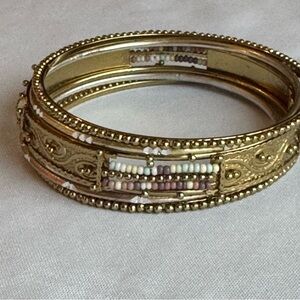 Set of Gold and Silver Bangle Bracelets